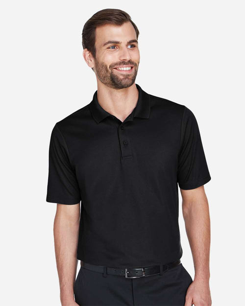 Devon & Jones DG20 Men's CrownLux Performance® Plaited Polo in Black
