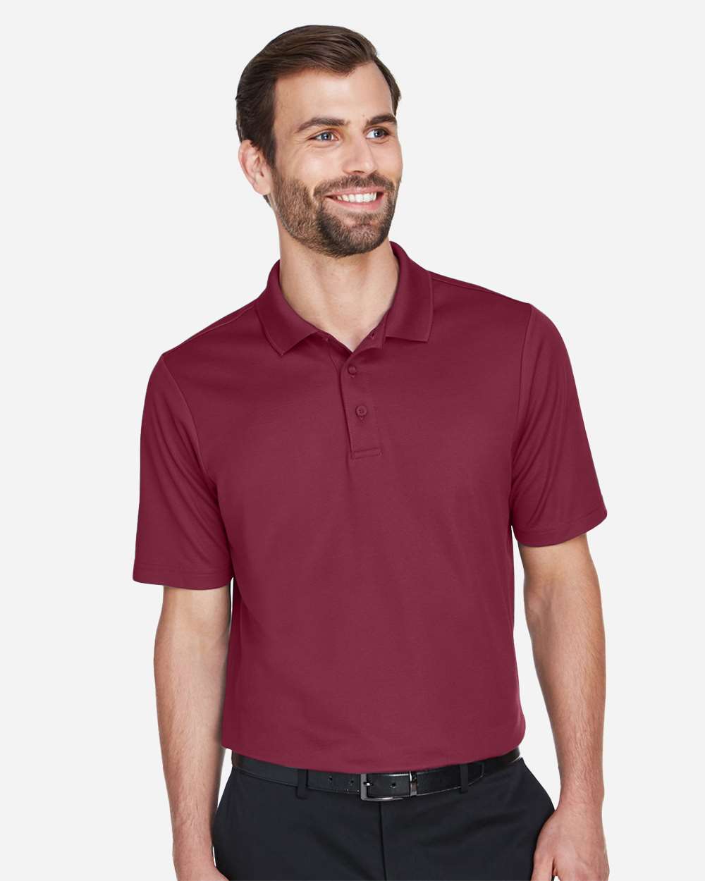 Devon & Jones DG20 Men's CrownLux Performance® Plaited Polo in Burgundy