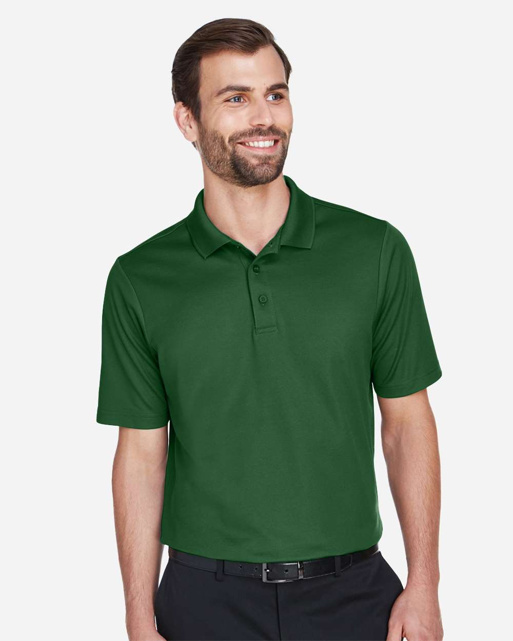 Devon & Jones DG20 Men's CrownLux Performance® Plaited Polo in Forest