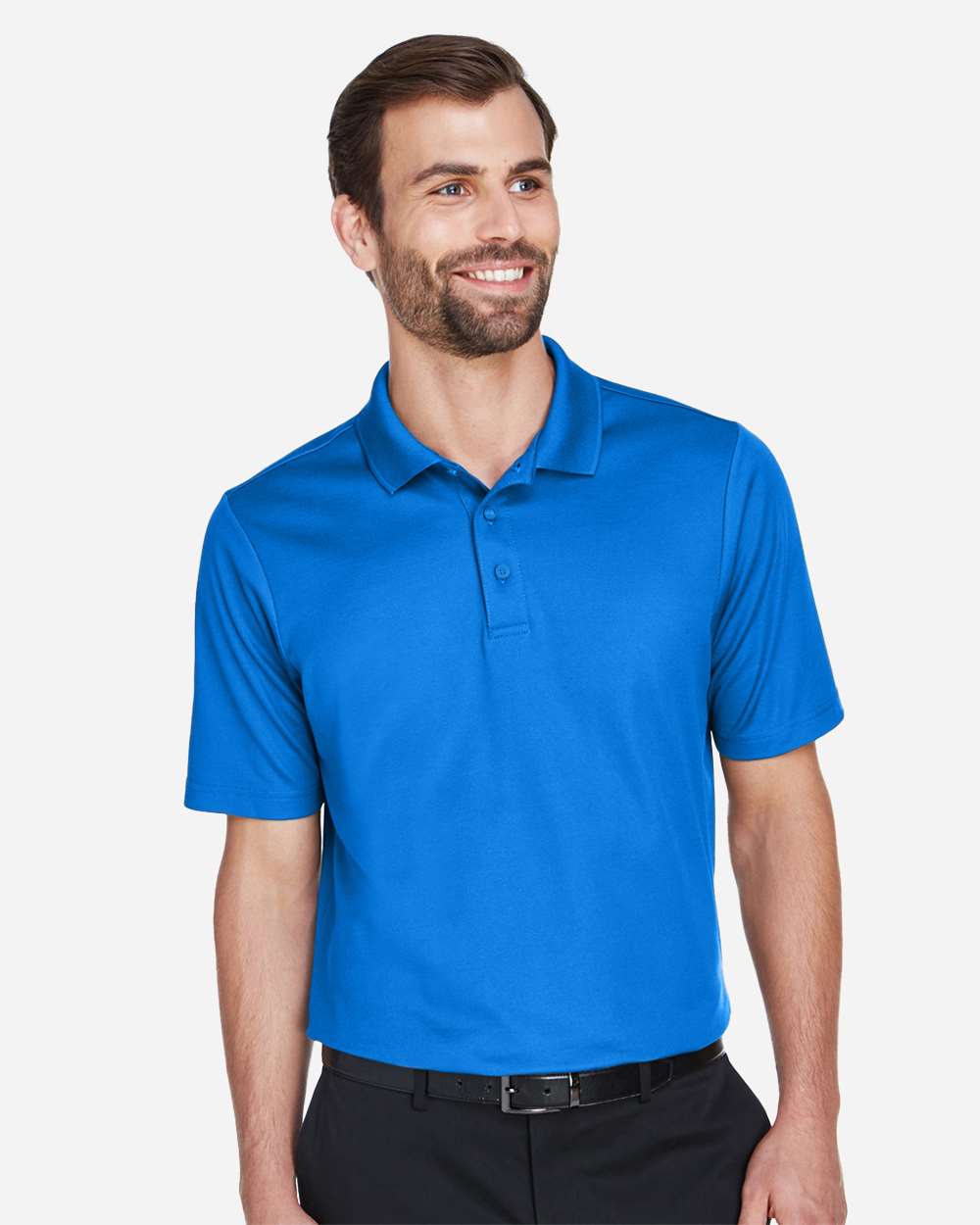 Devon & Jones DG20 Men's CrownLux Performance® Plaited Polo in French Blue