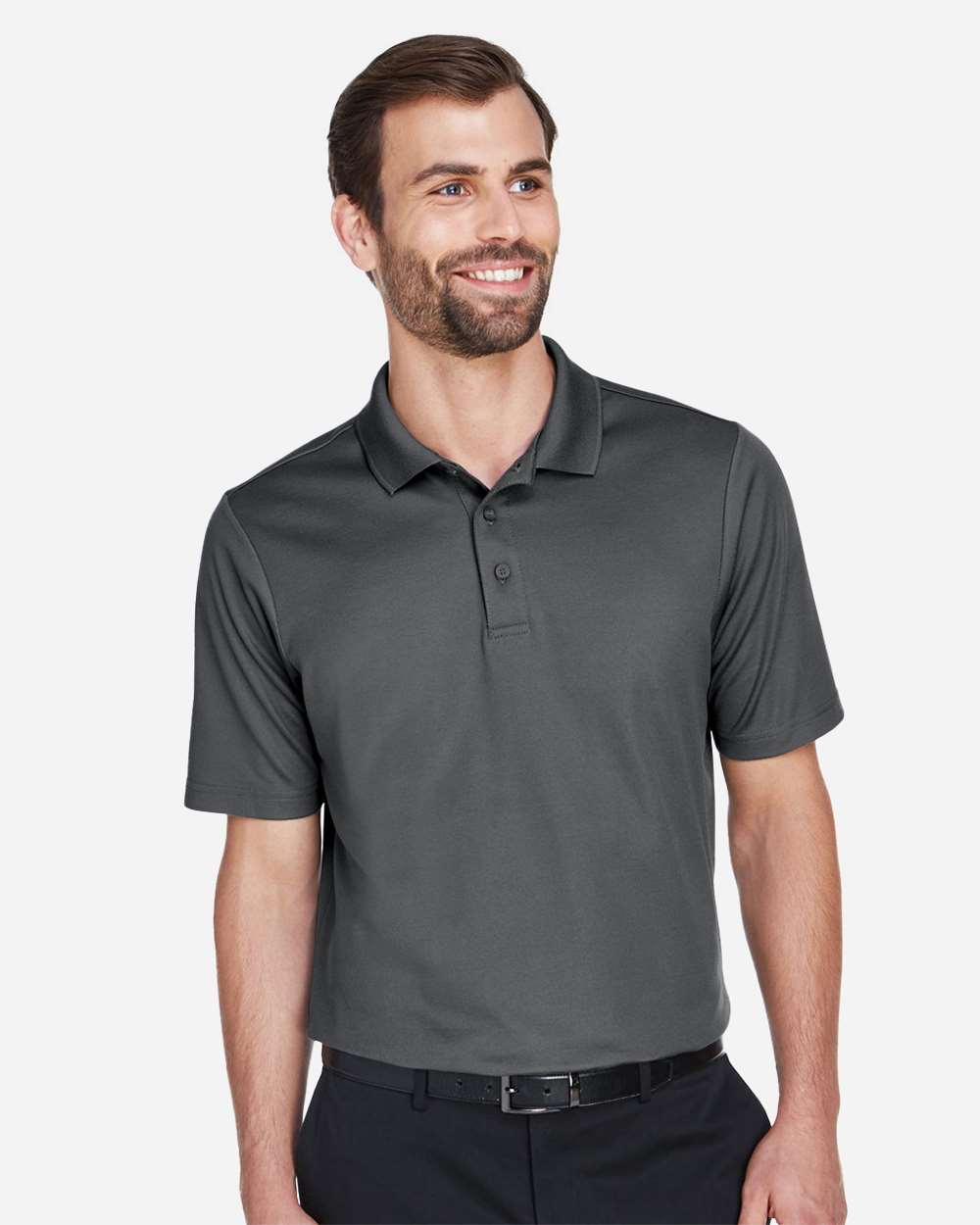 Devon & Jones DG20 Men's CrownLux Performance® Plaited Polo in Graphite