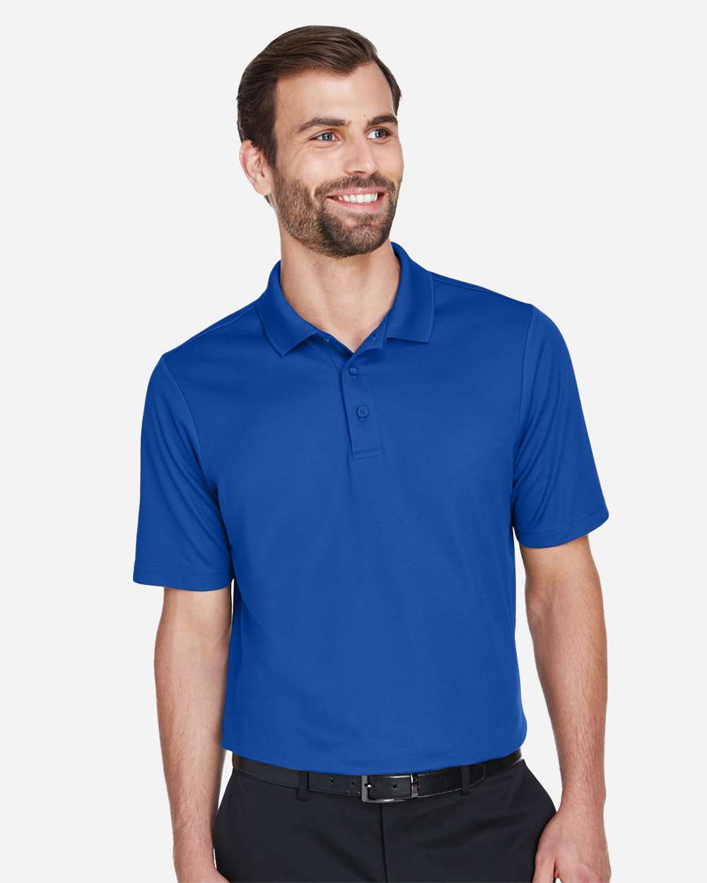 Devon & Jones DG20 Men's CrownLux Performance® Plaited Polo in True Royal