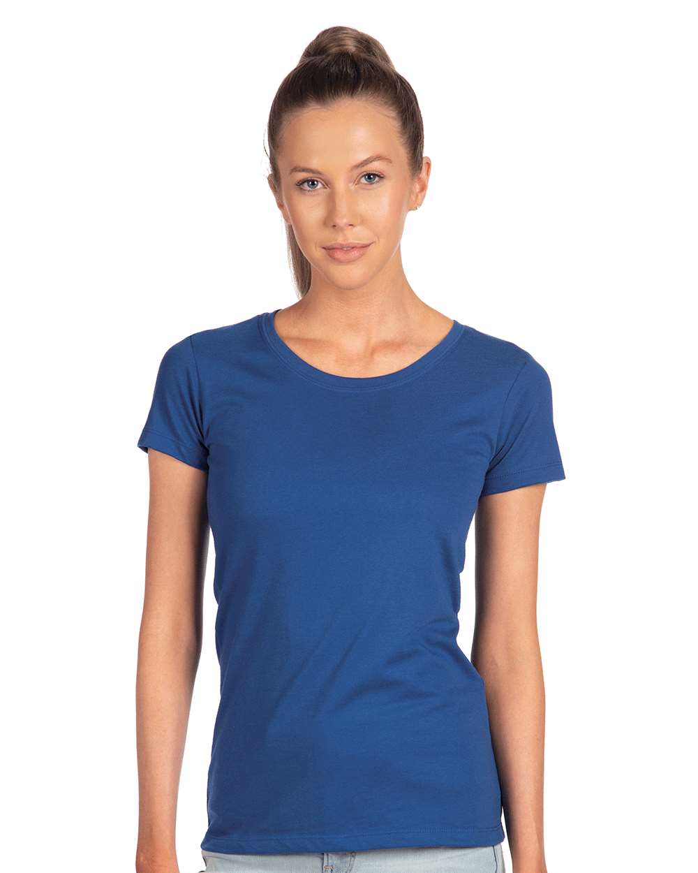 Next Level 1510 Women's Ideal T-Shirt in Royal worn by a model