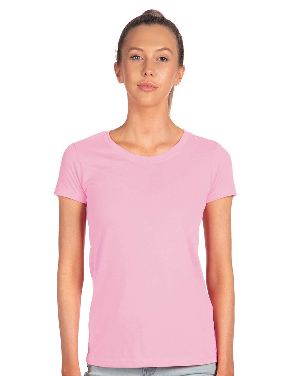 Next Level 1510 Women's Ideal T-Shirt in Lilac worn by a model